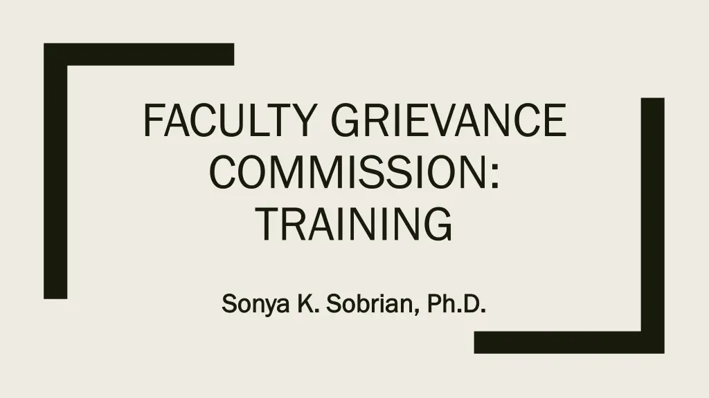 faculty grievance commission training