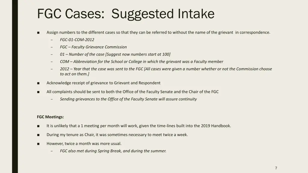 fgc cases suggested intake