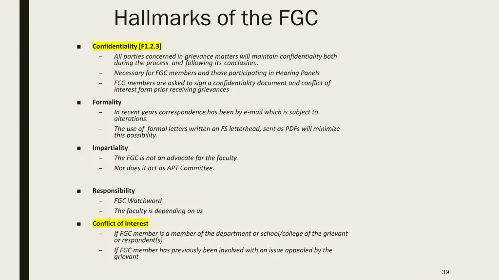 hallmarks of the fgc