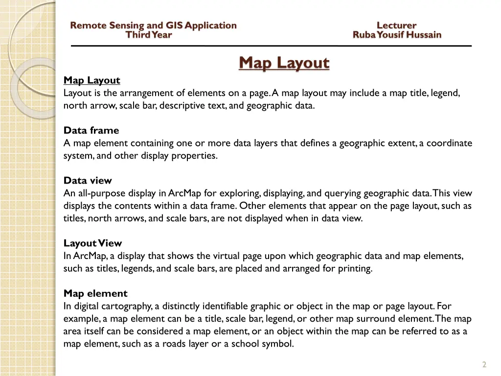 remote sensing and gis application lecturer third