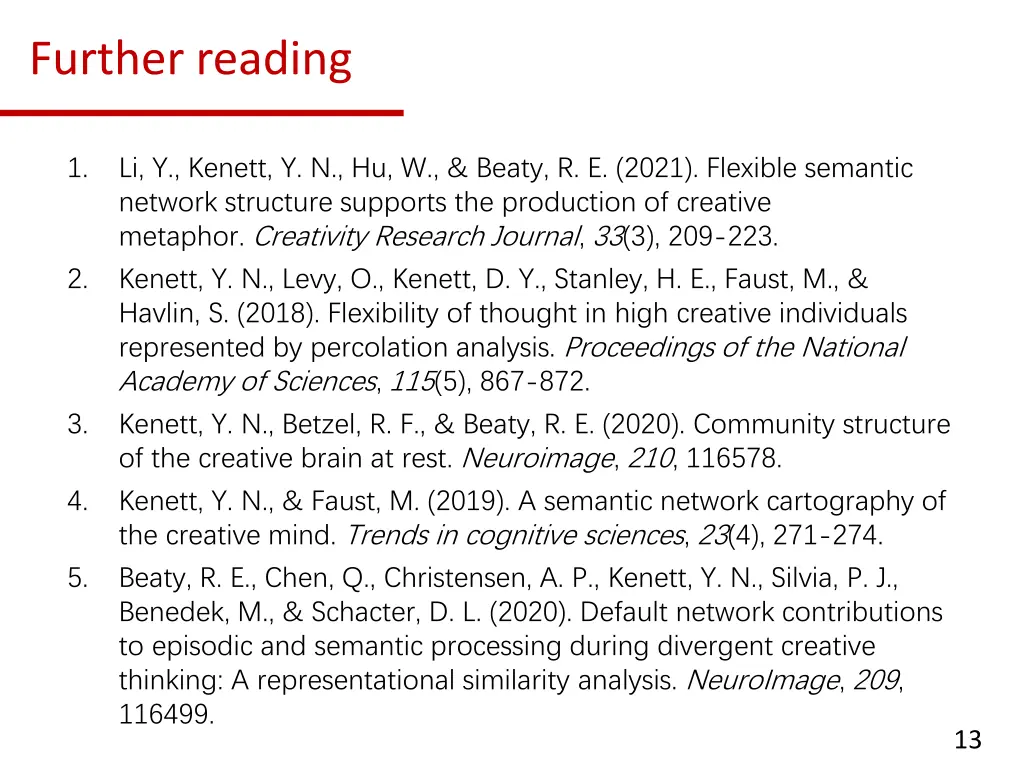 further reading