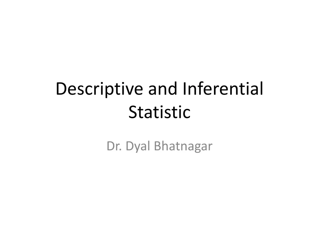 descriptive and inferential statistic