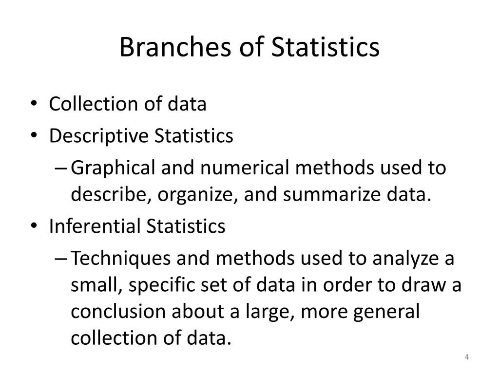branches of statistics