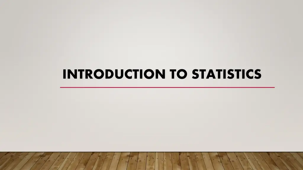 introduction to statistics