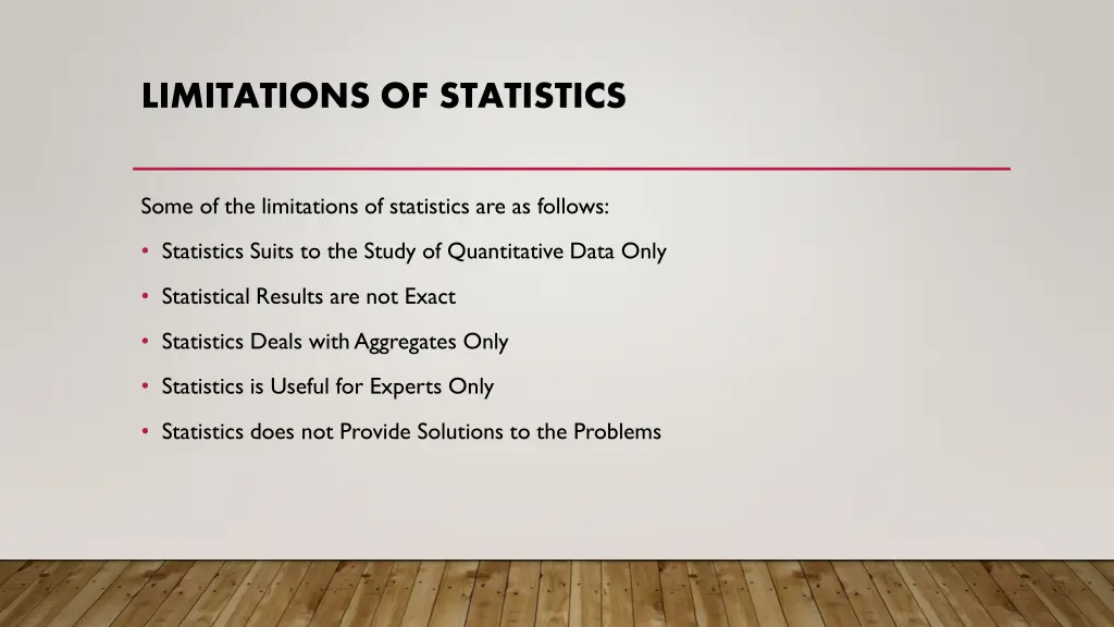 limitations of statistics