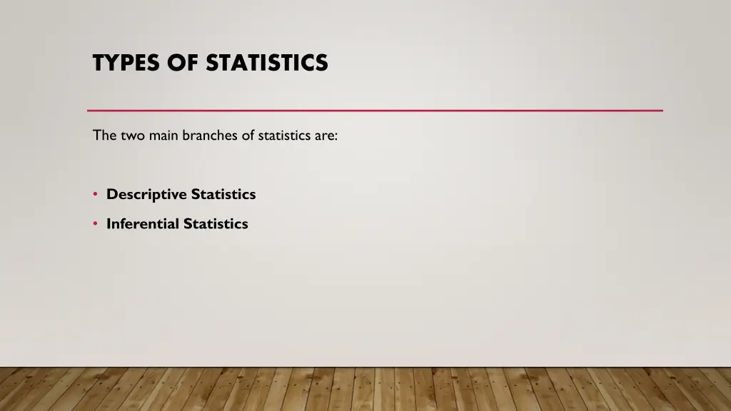 types of statistics