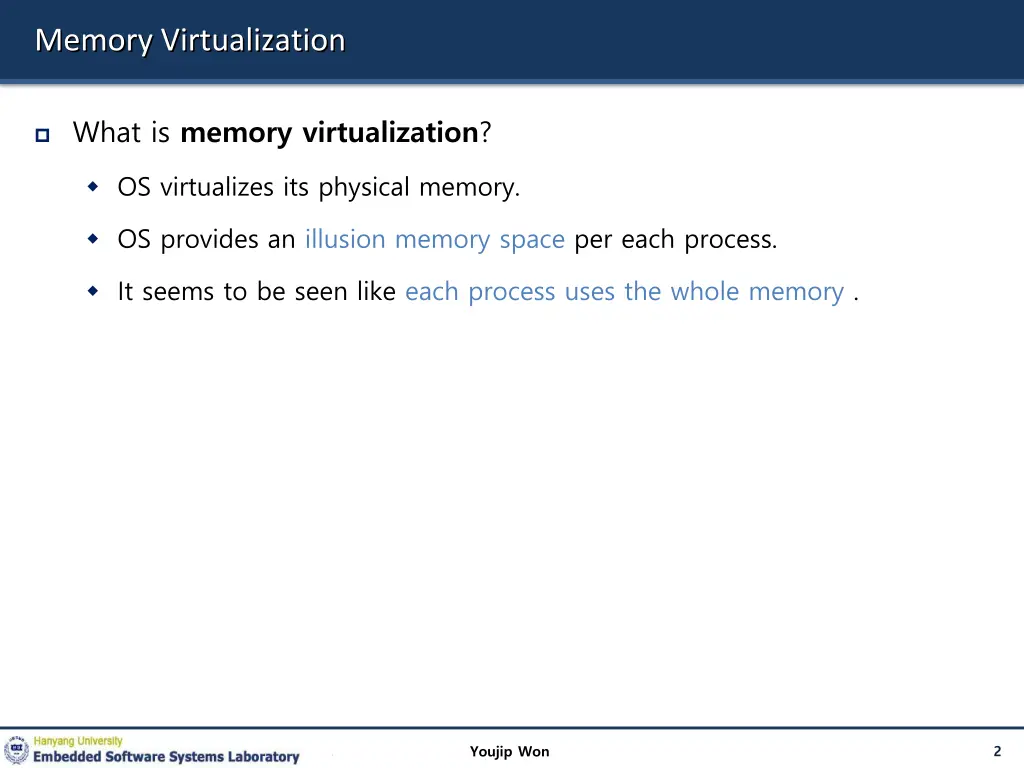 memory virtualization