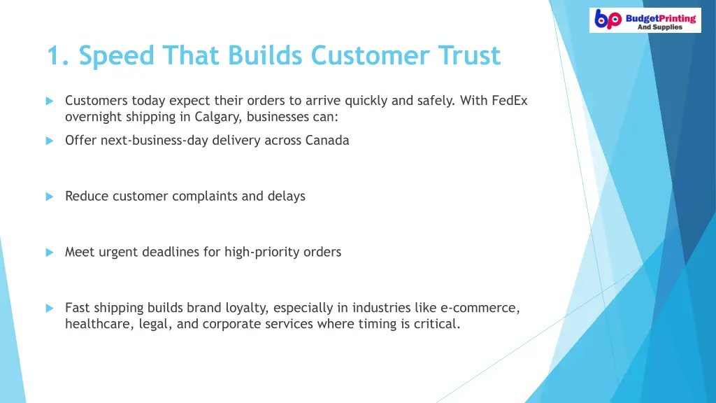 1 speed that builds customer trust