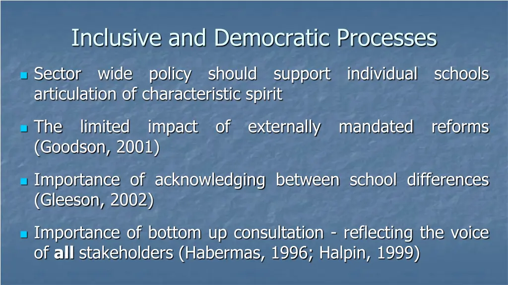 inclusive and democratic processes