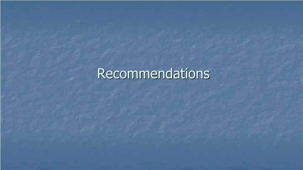recommendations