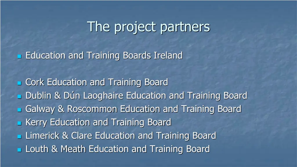 the project partners