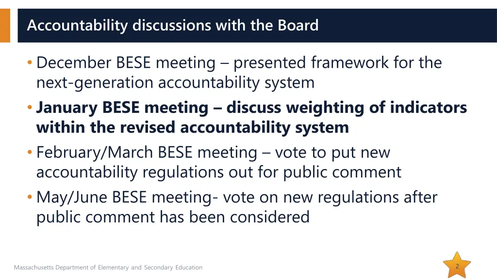 accountability discussions with the board