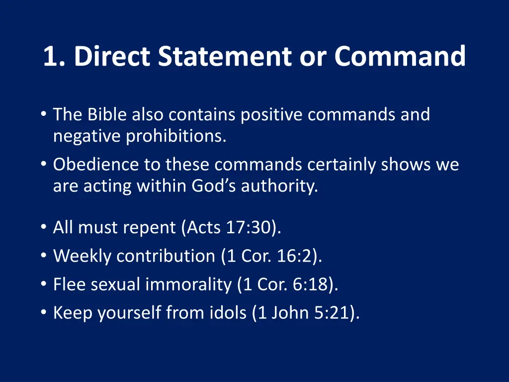 1 direct statement or command 1