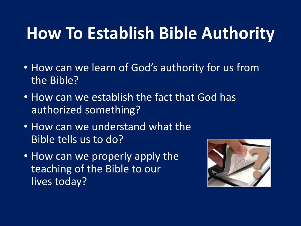 how to establish bible authority