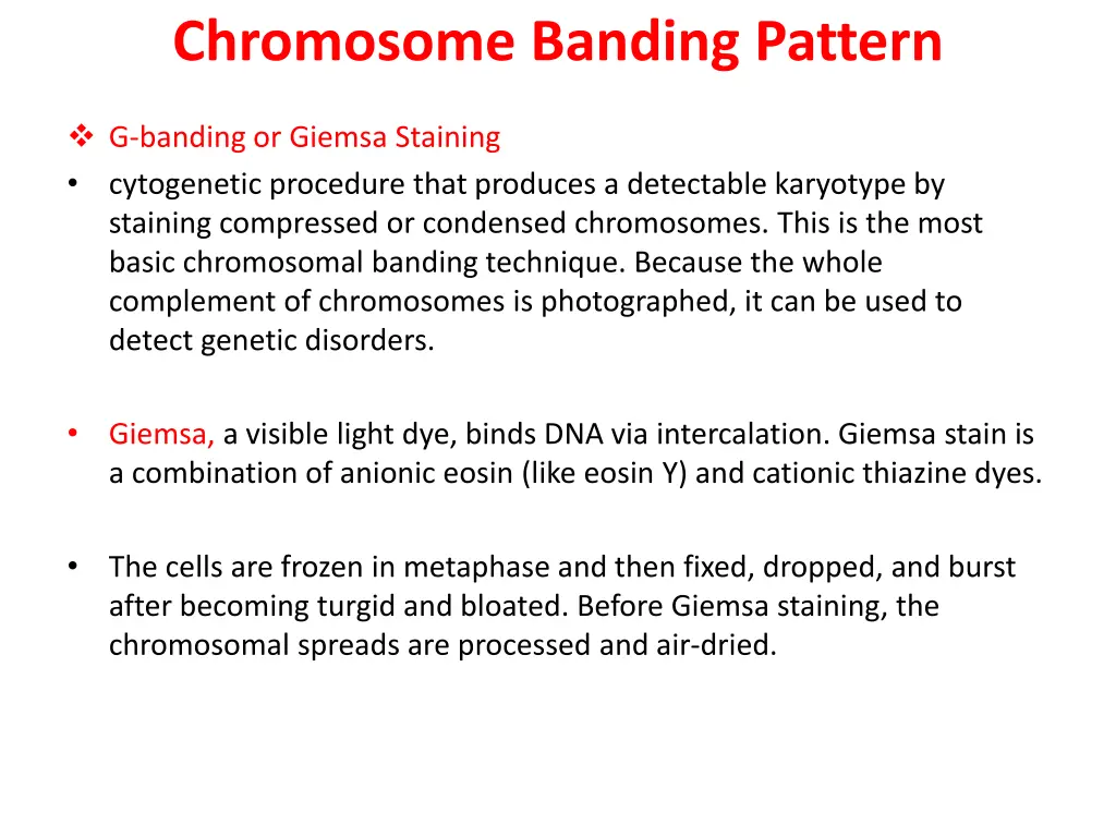 chromosome banding pattern