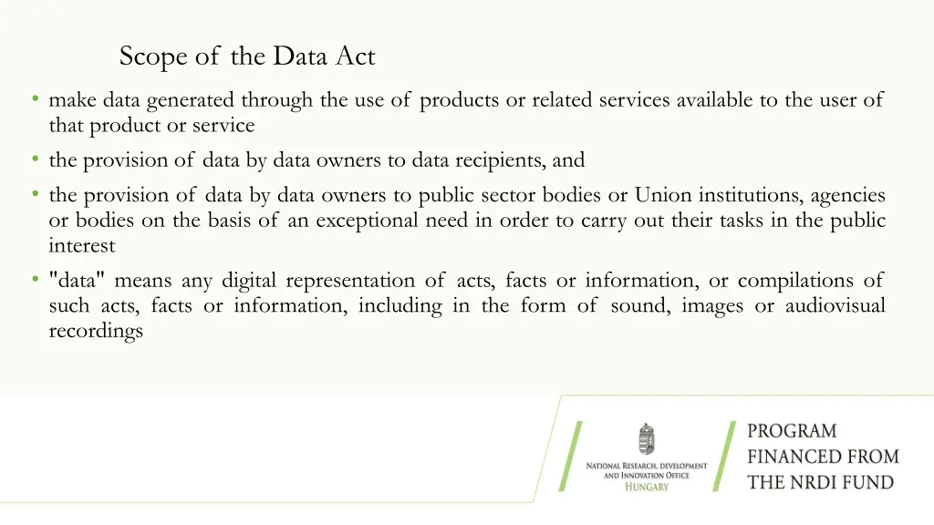 scope of the data act