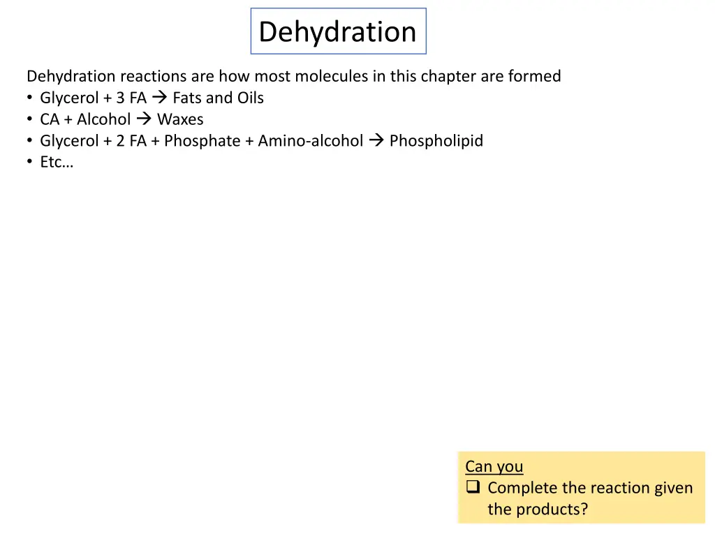 dehydration