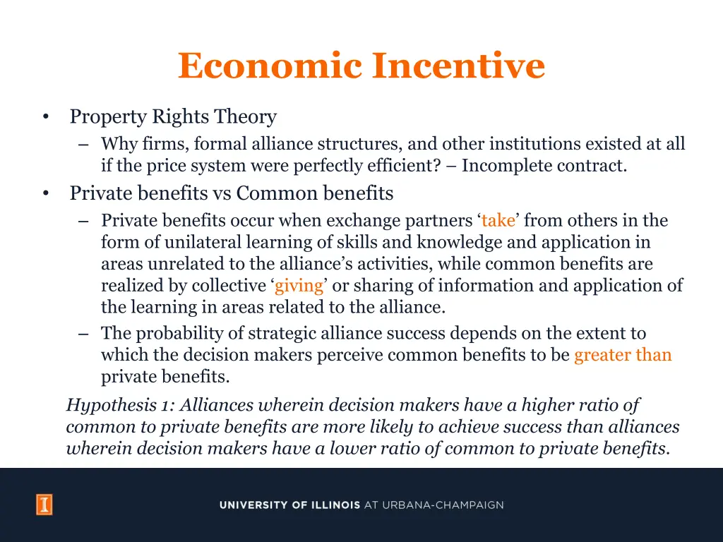 economic incentive
