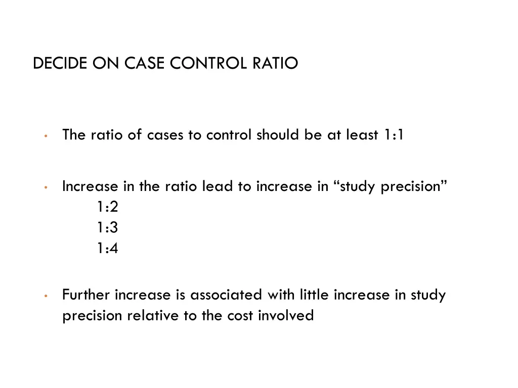 decide on case control ratio