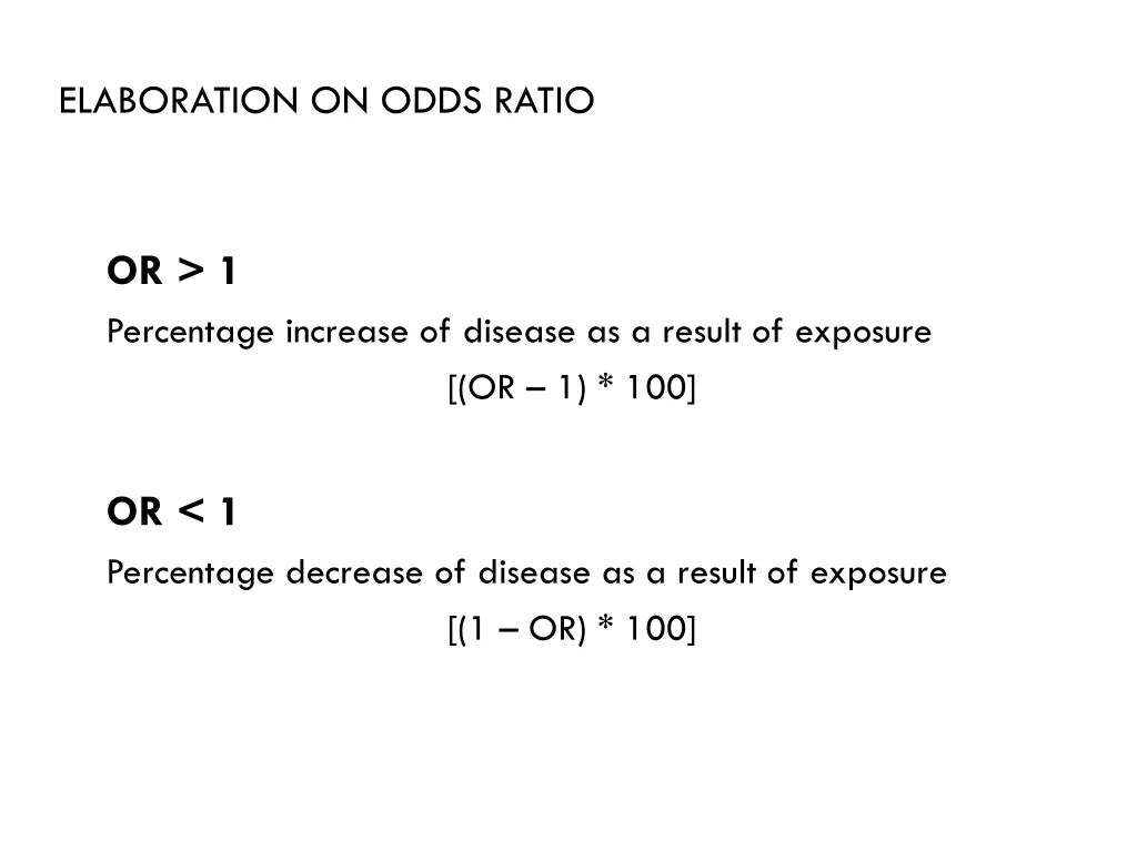 elaboration on odds ratio