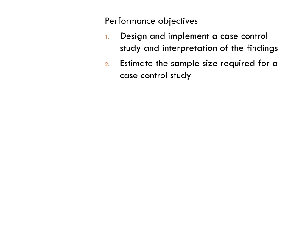 performance objectives design and implement