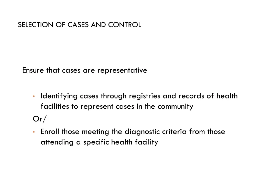 selection of cases and control