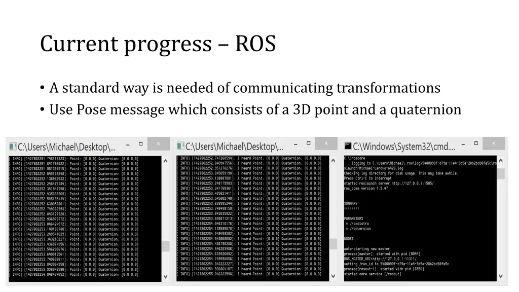 current progress ros 2