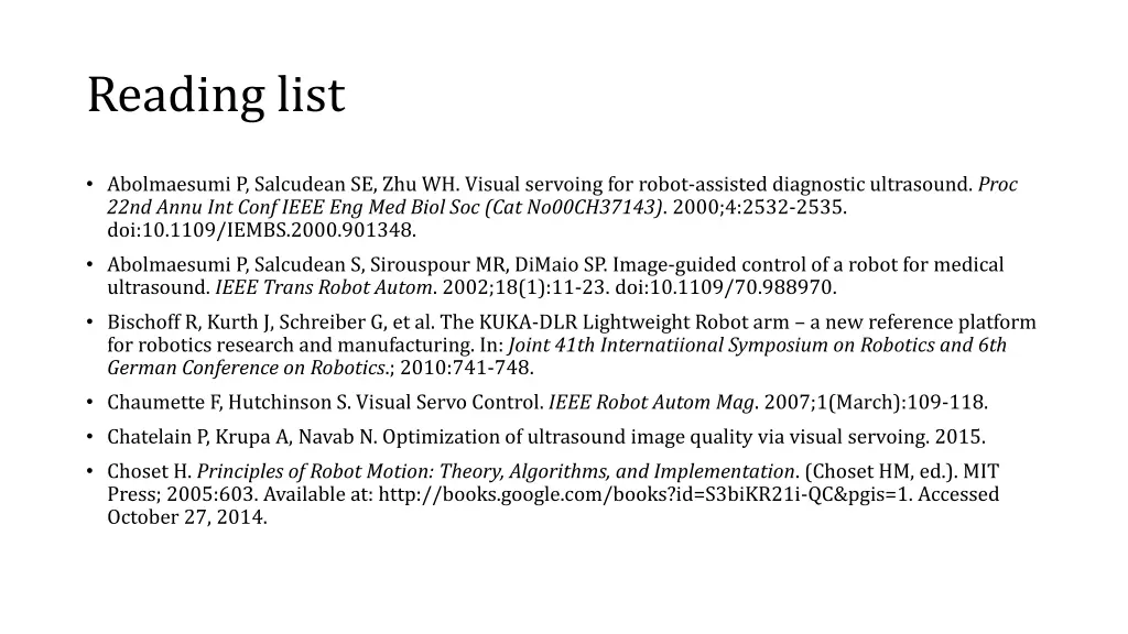 reading list