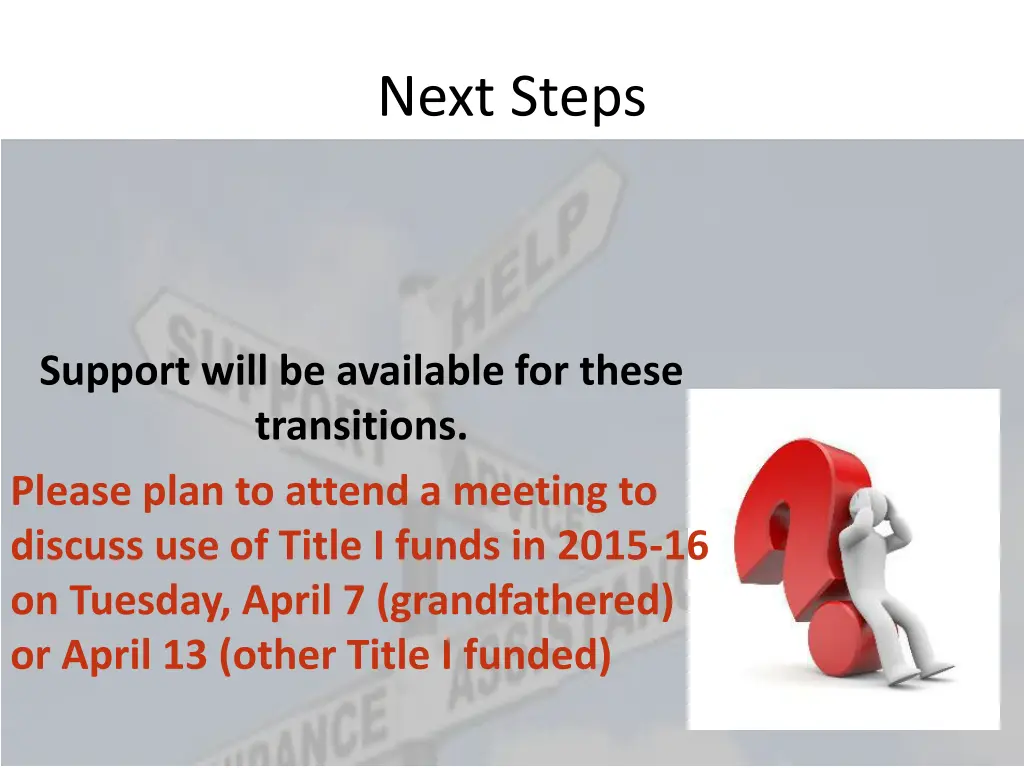 next steps