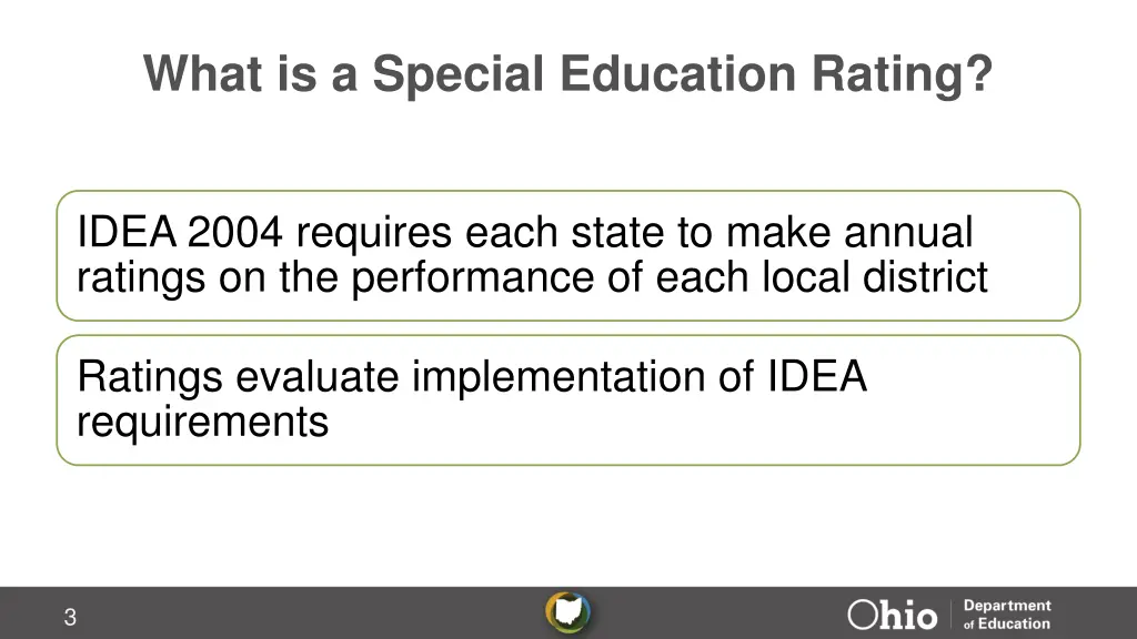 what is a special education rating