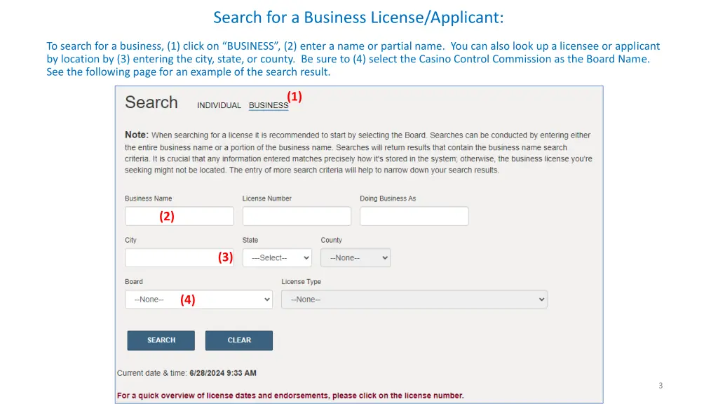 search for a business license applicant