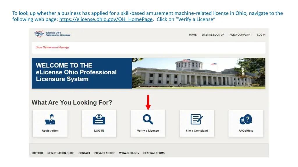 to look up whether a business has applied