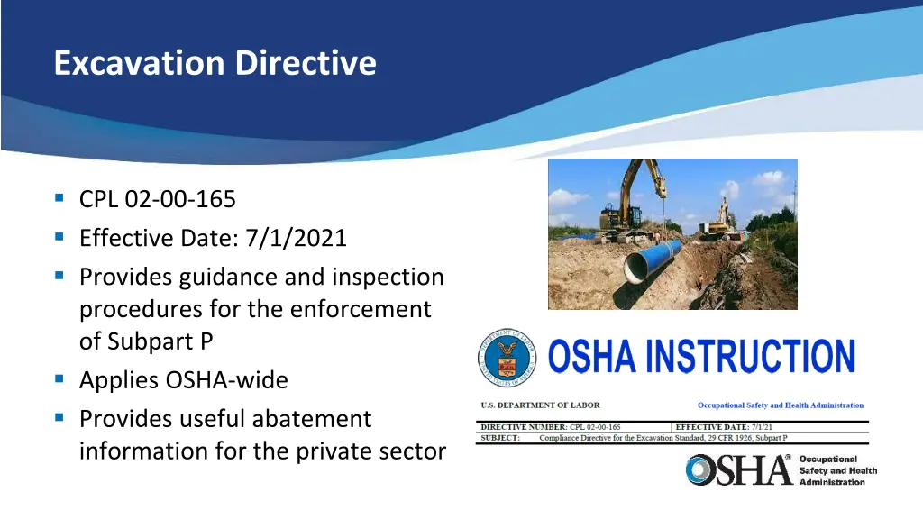 excavation directive