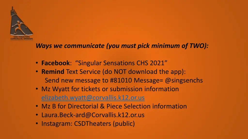 ways we communicate you must pick minimum of two