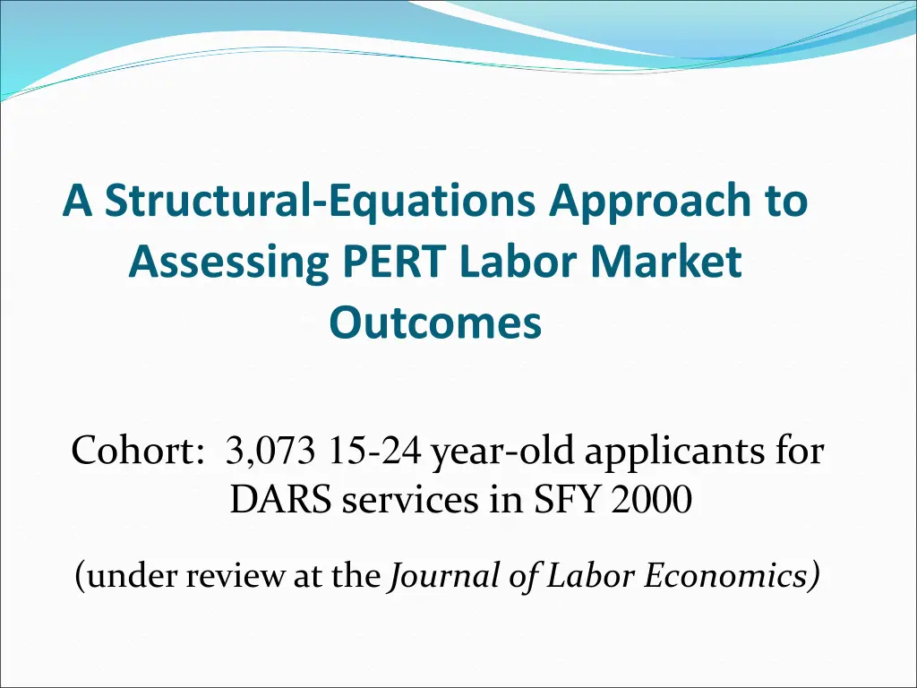 a structural equations approach to assessing pert