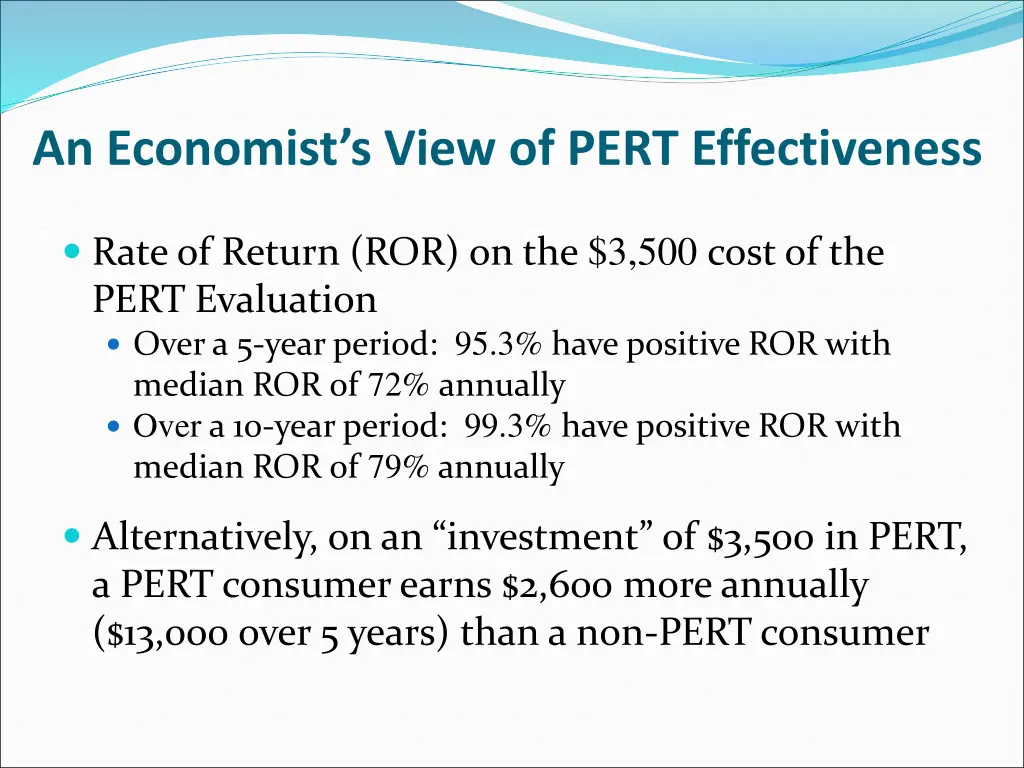 an economist s view of pert effectiveness