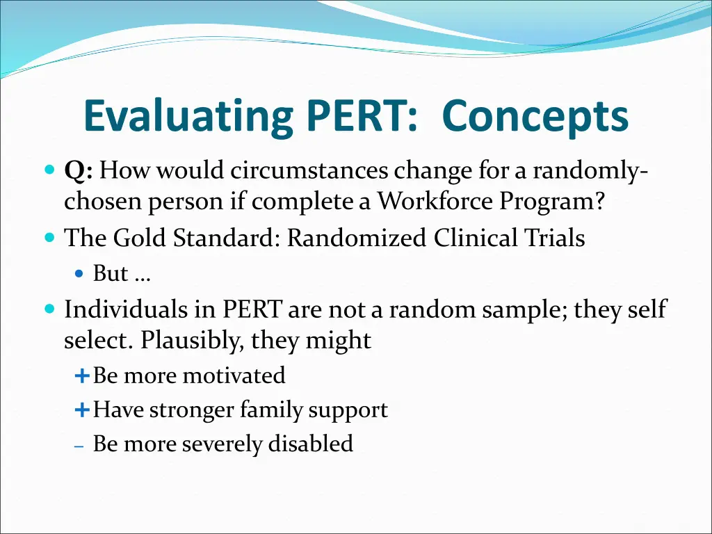 evaluating pert concepts