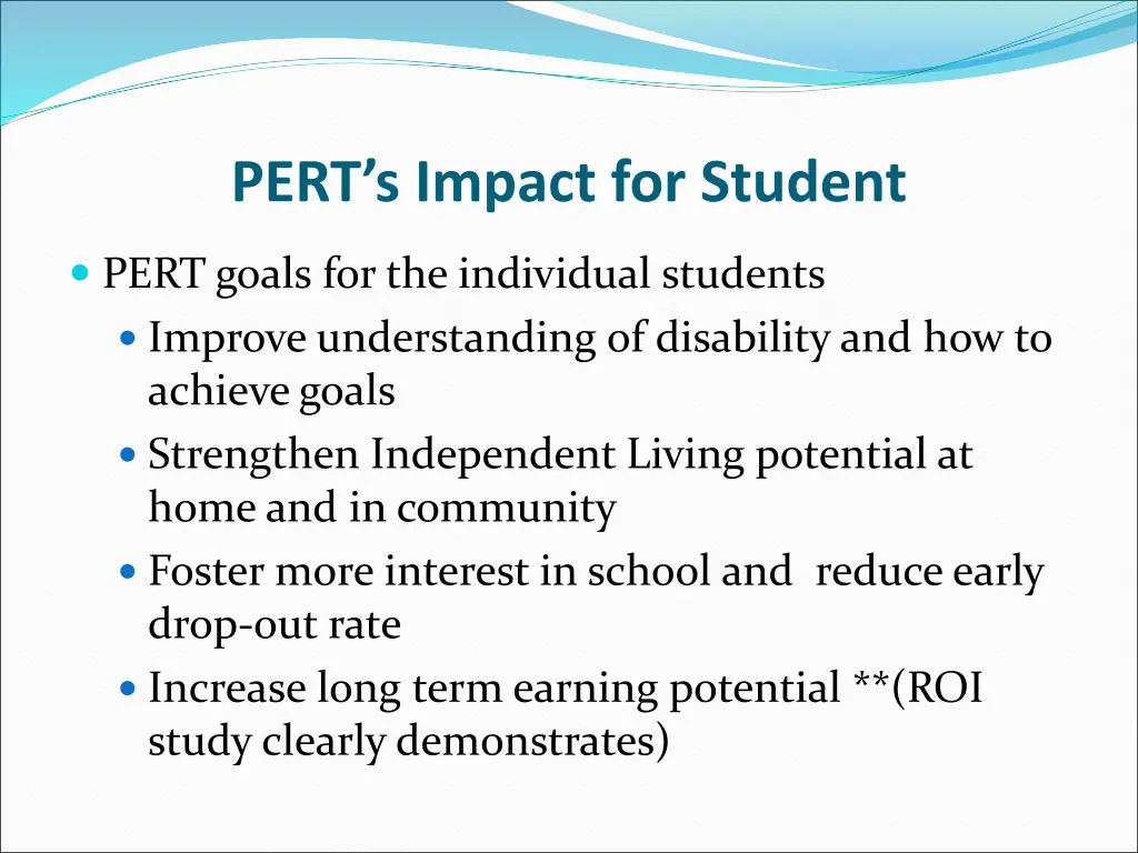 pert s impact for student
