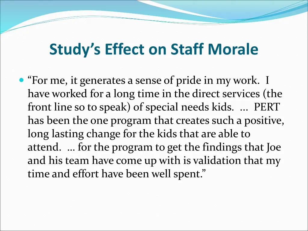 study s effect on staff morale