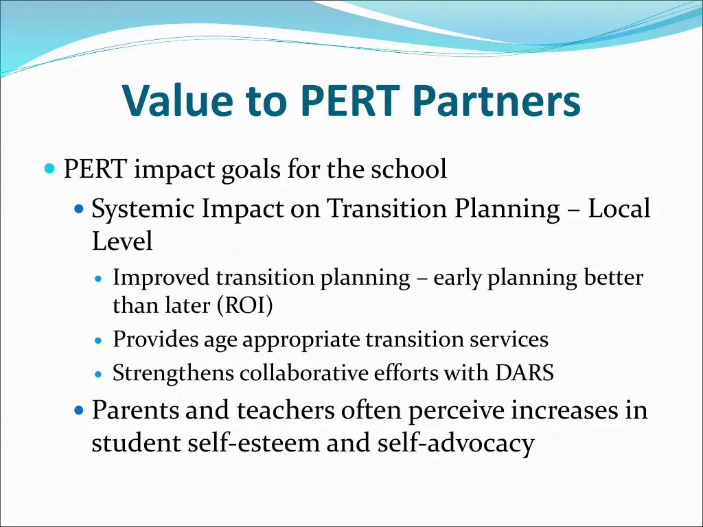 value to pert partners