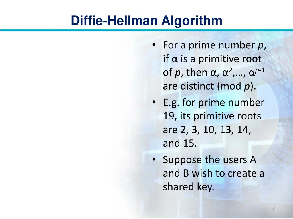 diffie hellman algorithm 8