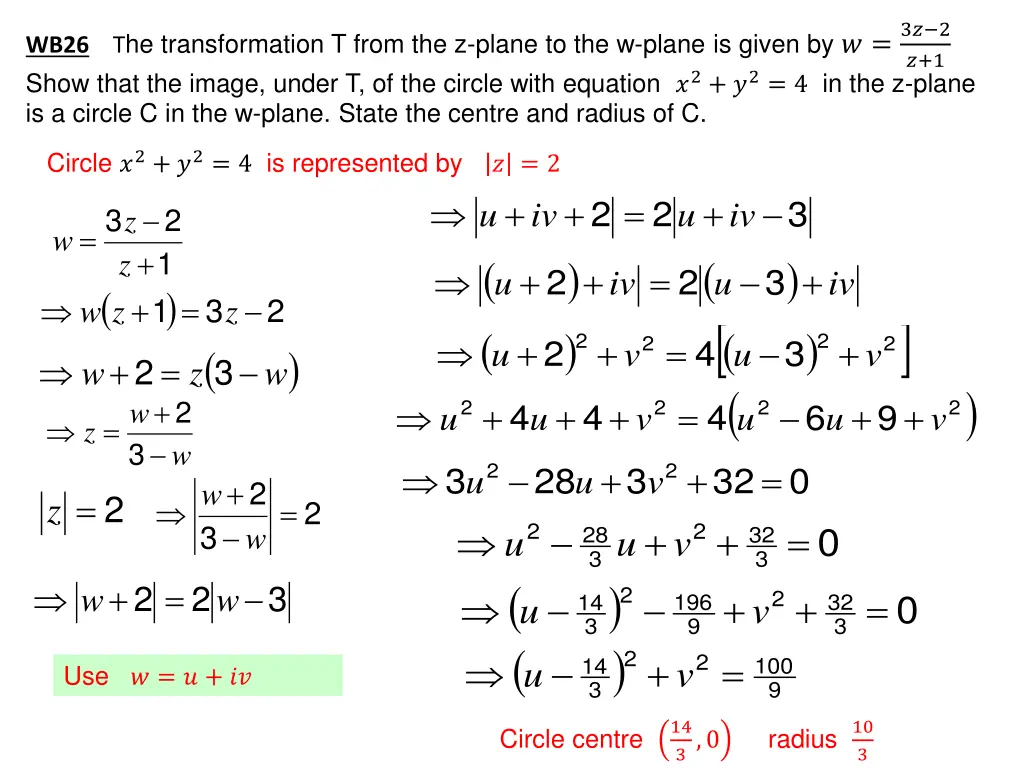 wb26 t he transformation t from the z plane