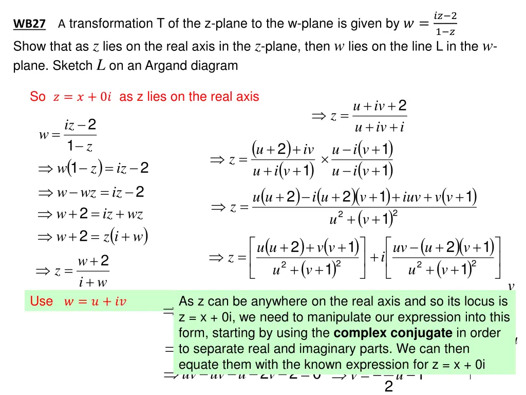 wb27 a transformation t of the z plane