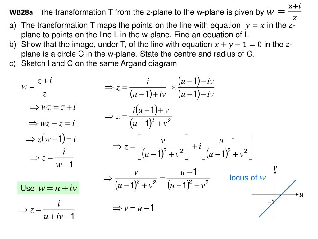 wb28a t he transformation t from the z plane