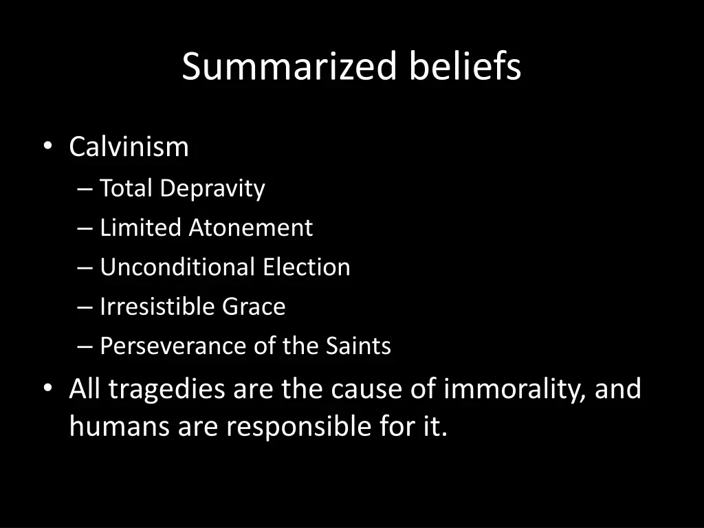 summarized beliefs