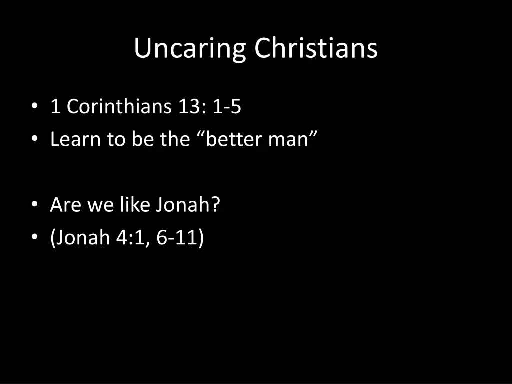 uncaring christians
