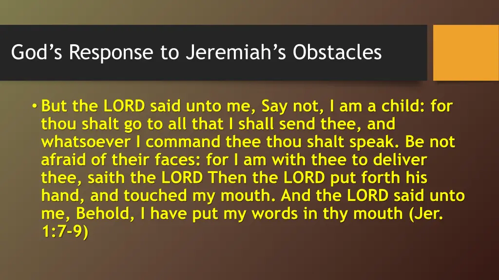 god s response to jeremiah s obstacles