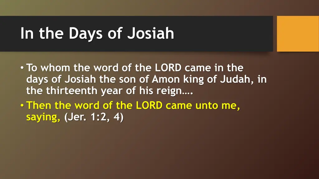 in the days of josiah
