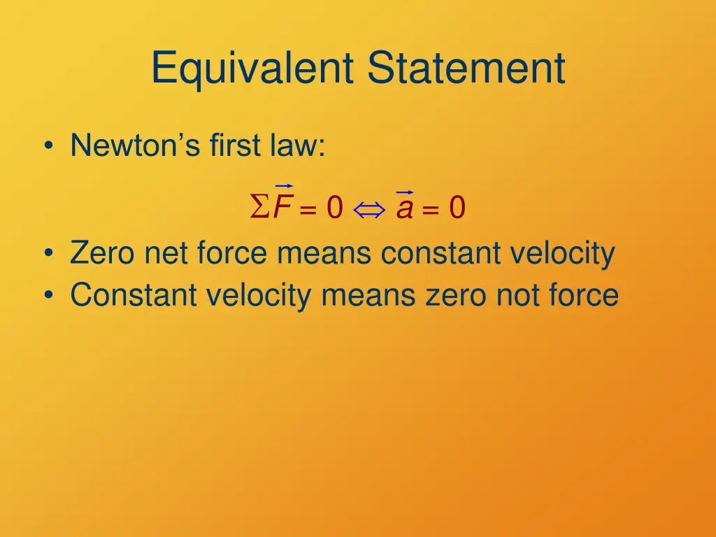 equivalent statement