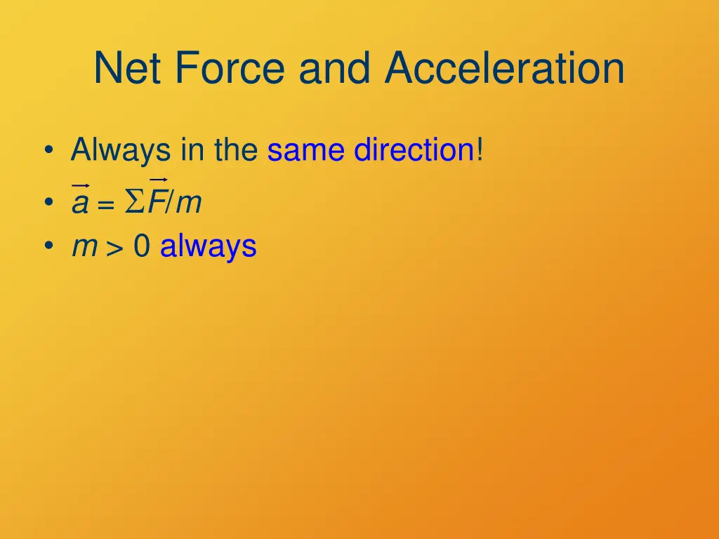 net force and acceleration